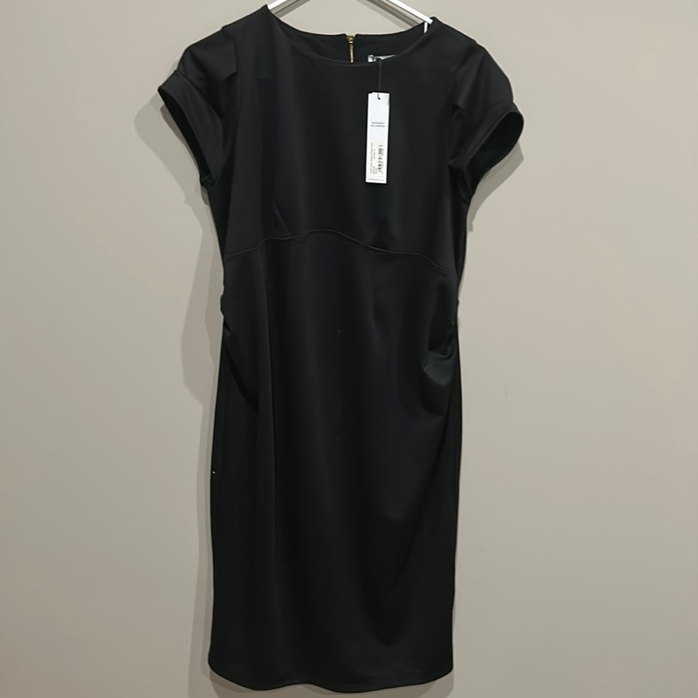 CLOSET LONDON  gathered sleeve black dress size 8  NWT